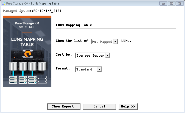 LUNs Mapping Table — Set the List Parameters