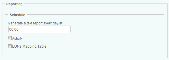 Scheduling the LUNs Mapping Table Report