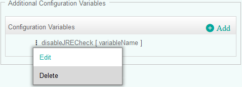 Deleting a configuration variable