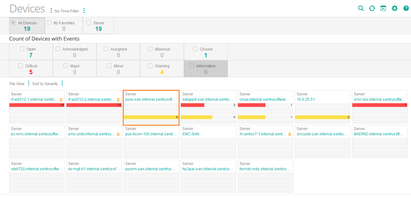 Viewing the Pure Storage Device in TrueSight