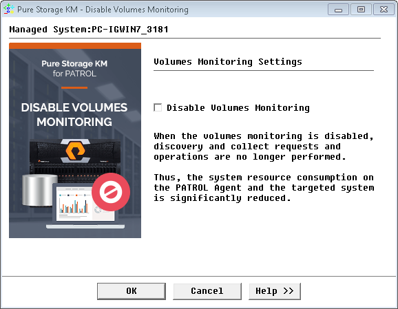 Disabling Volumes Monitoring