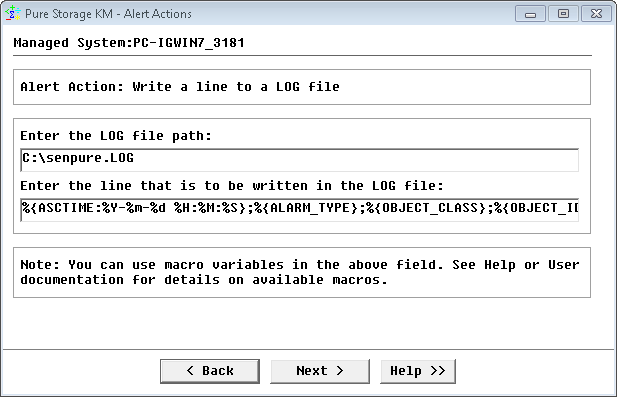 Alert Action: Write a Line to a Log File