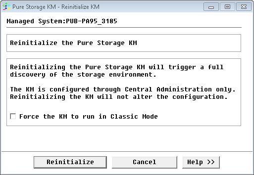 Reinitializing the KM