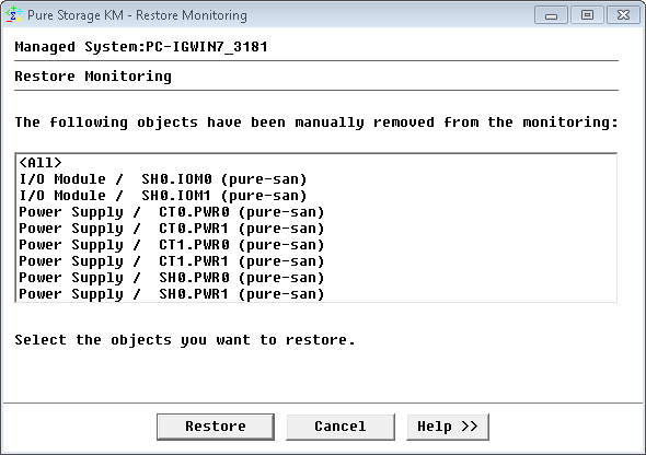 Restoring Monitoring