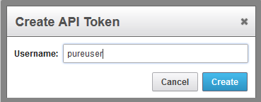 Creating the API Token - Providing a Username