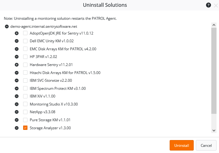 Uninstalling Storage Analyzer
