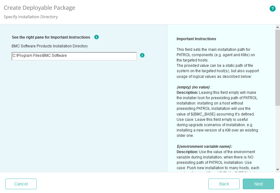 Specifying the Installation Directory