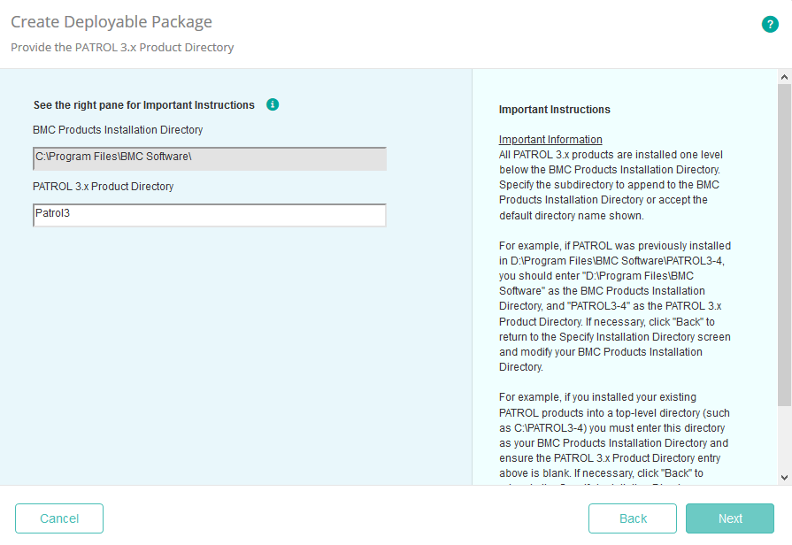 Specifying the PATROL 3.x Product Directory