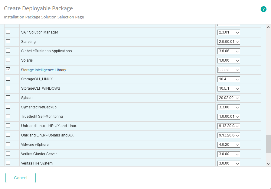 Selecting the Storage Intelligence Library Solution