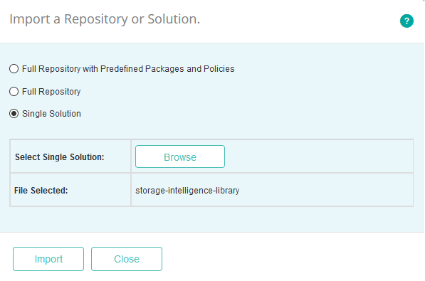 Importing the Storage Intelligence Library