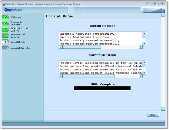 Uninstall-Status