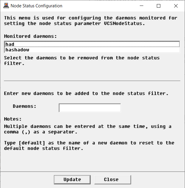 Node Status Configuration