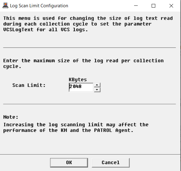 Customizing the Log Scan Limit
