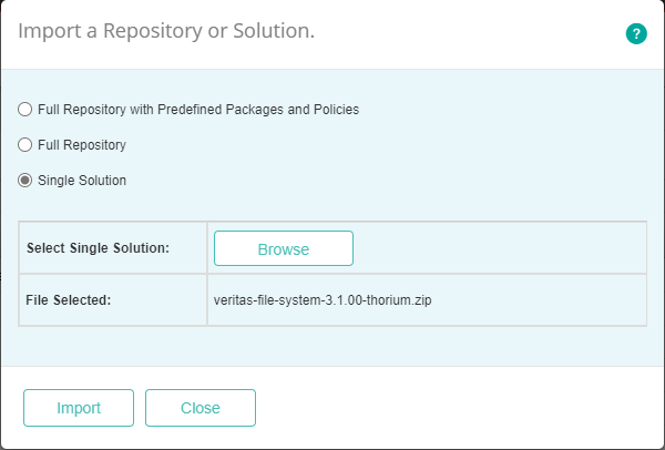 Importing Veritas File System KM