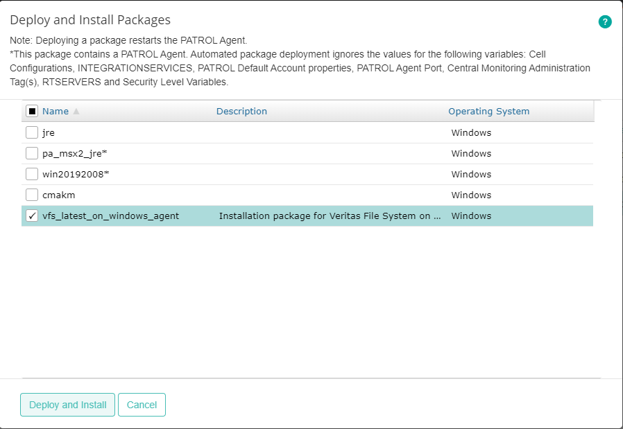 Installing the Package - Selecting the Veritas File System KM Package