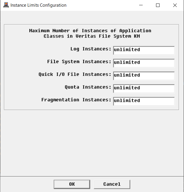 Configuring the Default Instance Limits