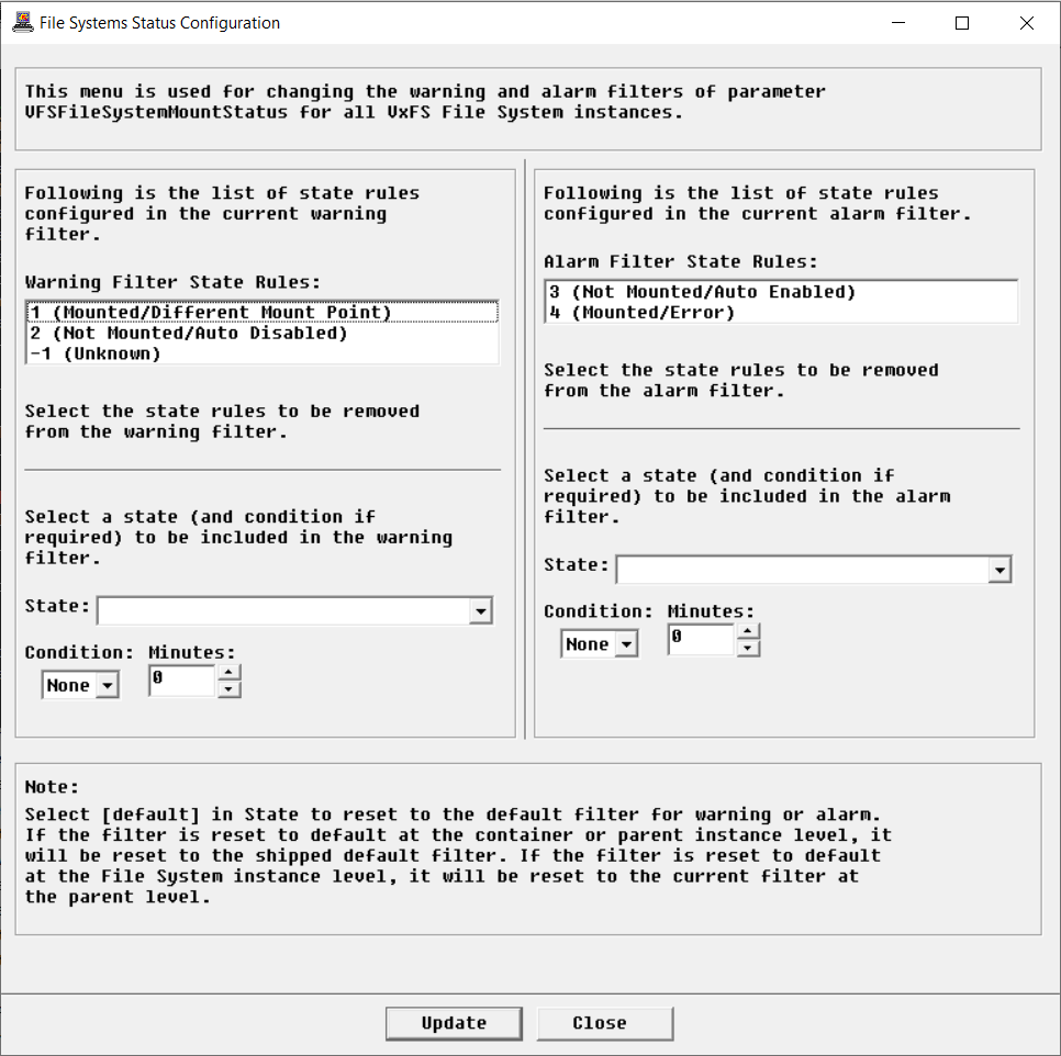 File System Mount Status Configuration