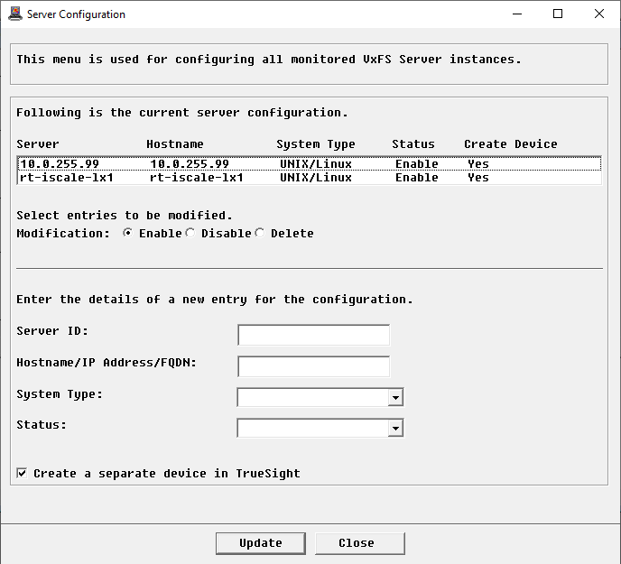 Configuring VxFS Nodes Monitoring