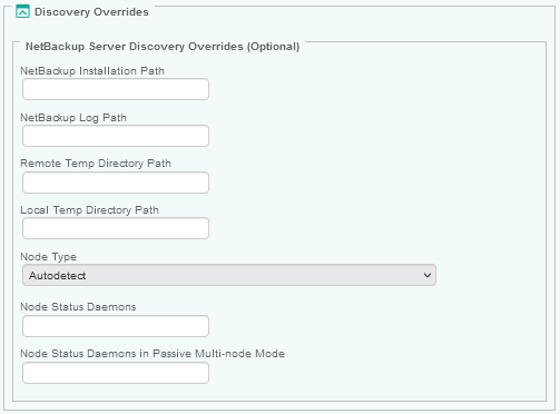 Configuring NetBackup Discovery Overrides