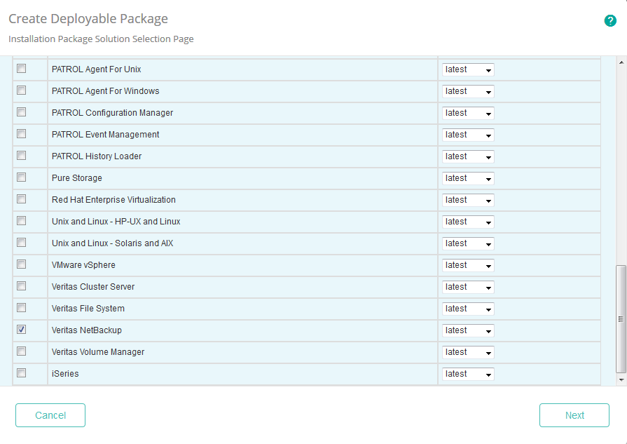 Selecting the Veritas NetBackup KM Solution