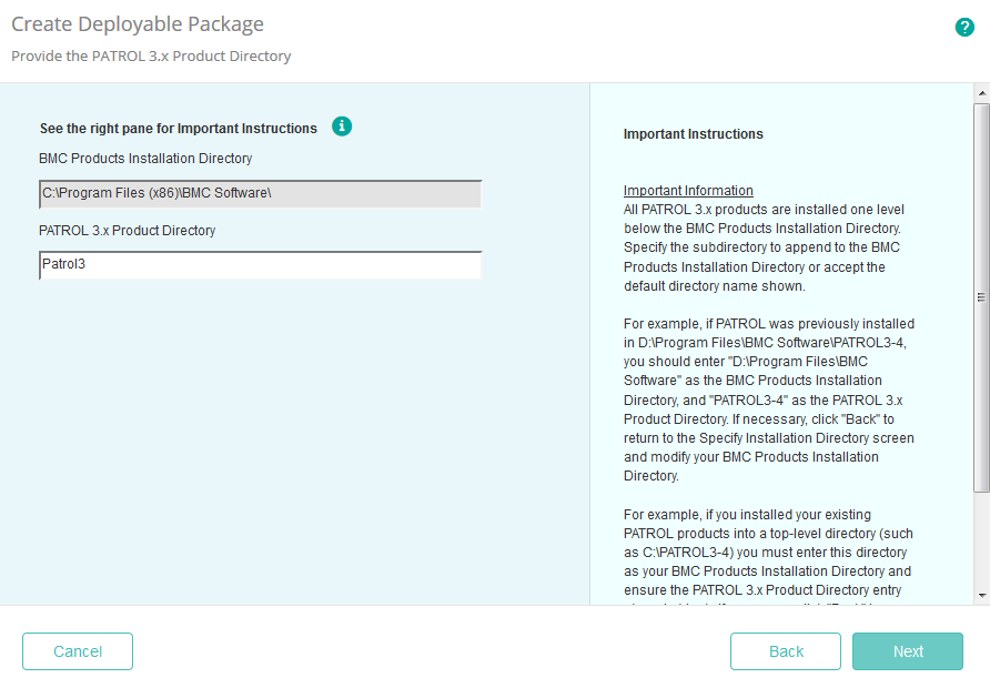 Specifying the PATROL 3.x Product Directory