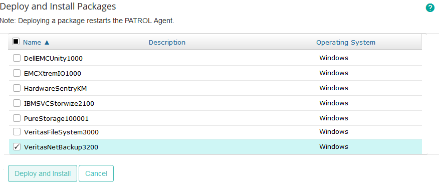 Installing the Package - Selecting the Veritas NetBackup KM Package