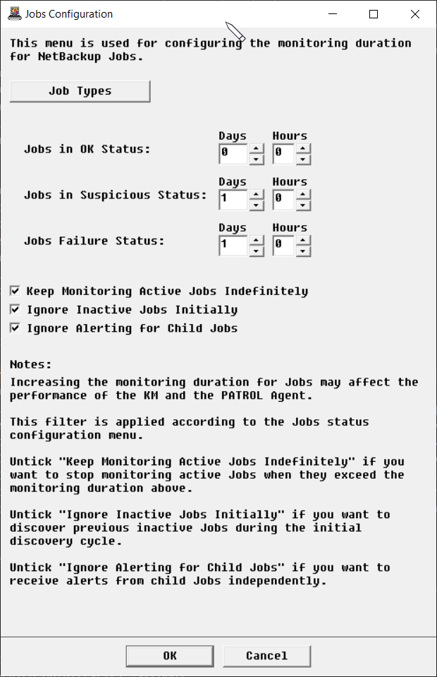 Jobs Filter Configuration