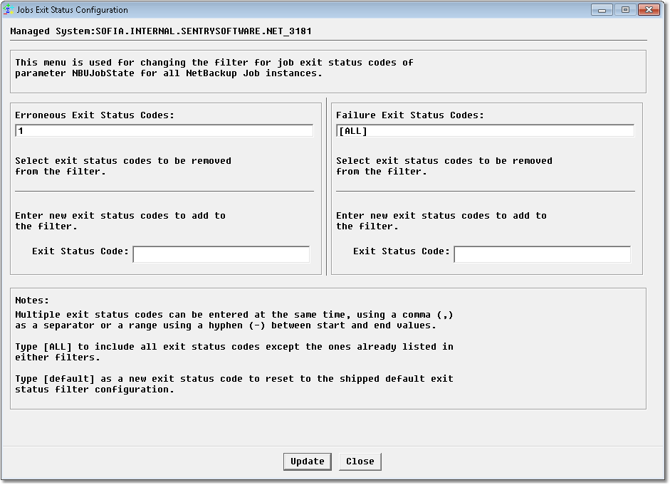 Configuring the Job Exit Status