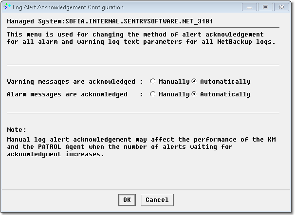 Configuring Log Alert Acknowledgement