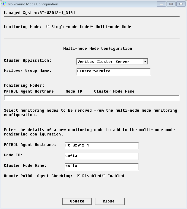 Configuring the Multi-Node Monitoring Mode