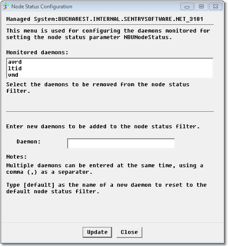 Node Status Configuration