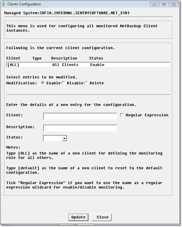 Filtering Elements to Monitor