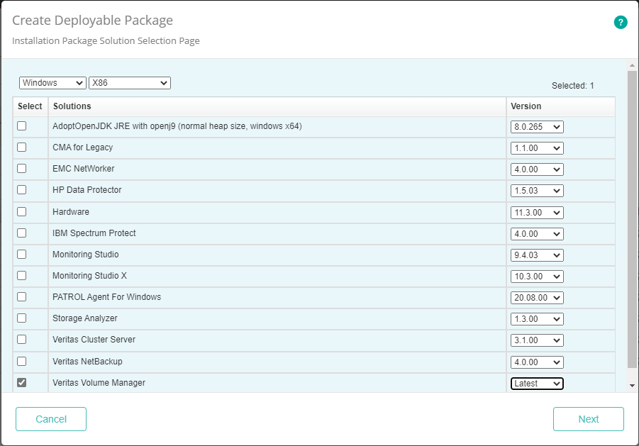 Selecting the Veritas Volume Manager KM Solution