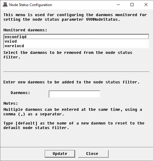 Node Status Configuration