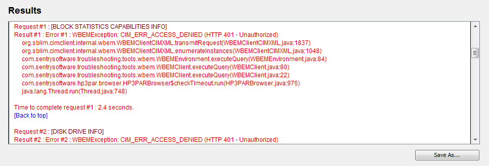 test tool smi-s Troubleshooting  HP KM 3PAR HP  3PAR PATROL for